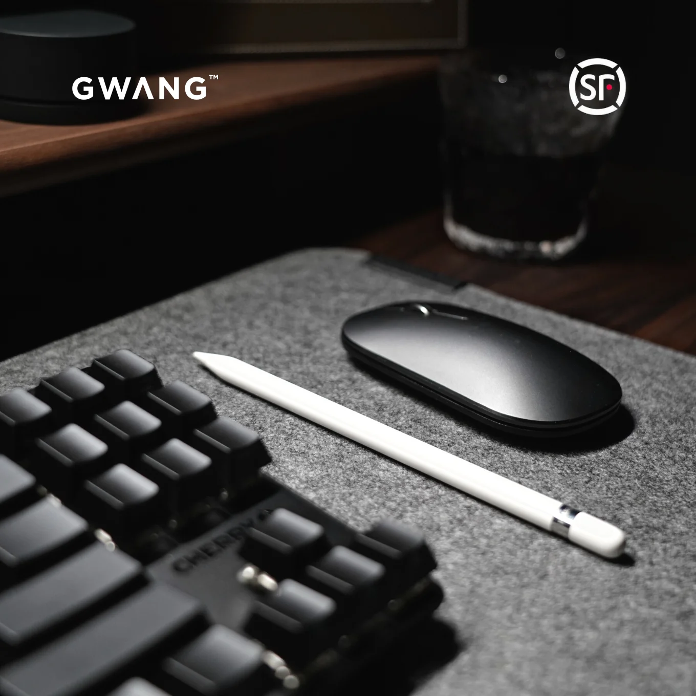 GWANG Large Felt Cork Desk Mat Non-slip Mousepad Grey Black Oversized Keyboard Pad Thickened Office Laptop Table Protector Mat
