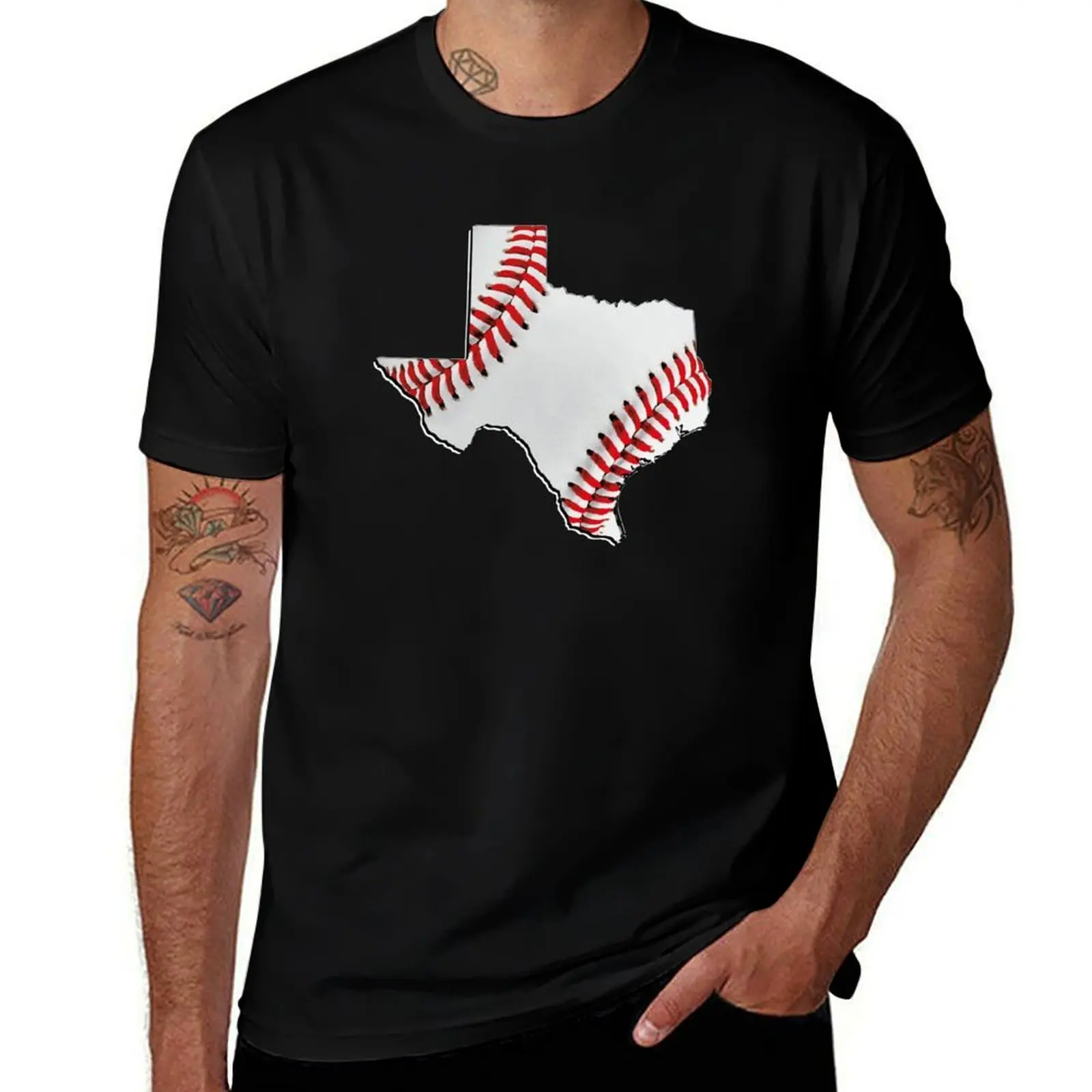 

Texas (USA) map - real baseball T-Shirt anime shirt tees gifts for boyfriend topping heavy weight t shirts for men