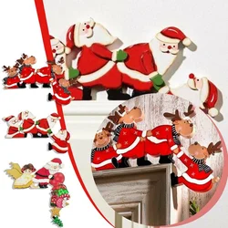 1pcs Christmas Door Frame Decoration Santa Elk Wooden 2023 Door Frame Christmas Decorations Decor Home New Year Gifts
