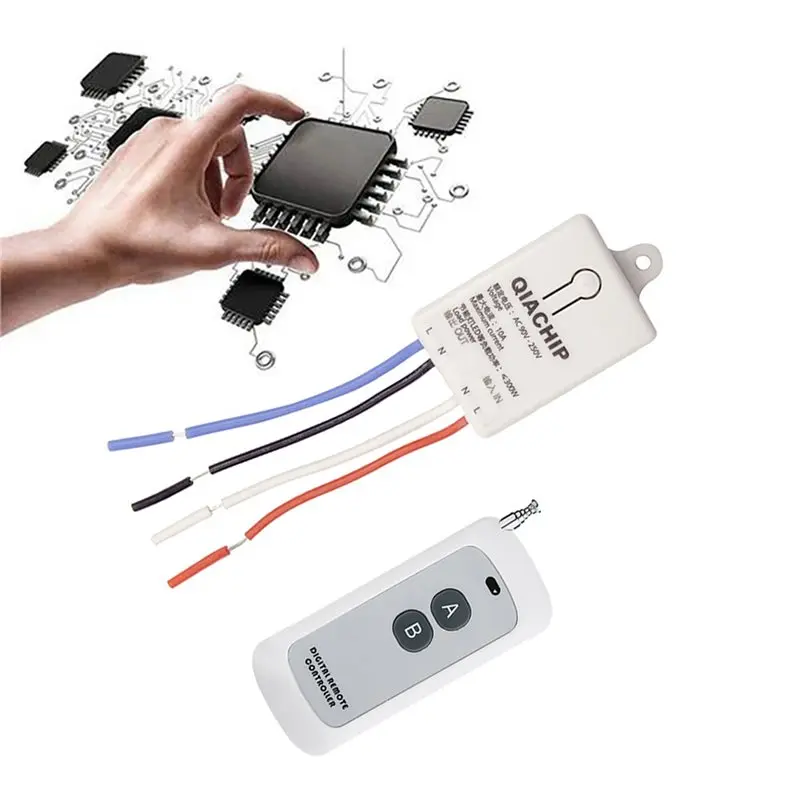 A97I-Wireless Remote Control Switch 433Mhz LED Light Controller AC90-250V+ 433Mhz 1000M For Electric Doors