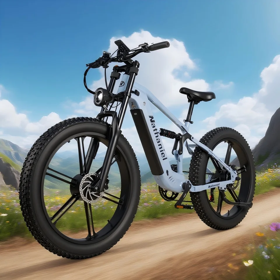 Nathaniel Snow&Sand E-Bike 2000W Dual Motor,26*4.0 Fat Tire,48V 20Ah Detachable Battery, 55KM/H, Soft-tail Mountain E-bike image 6