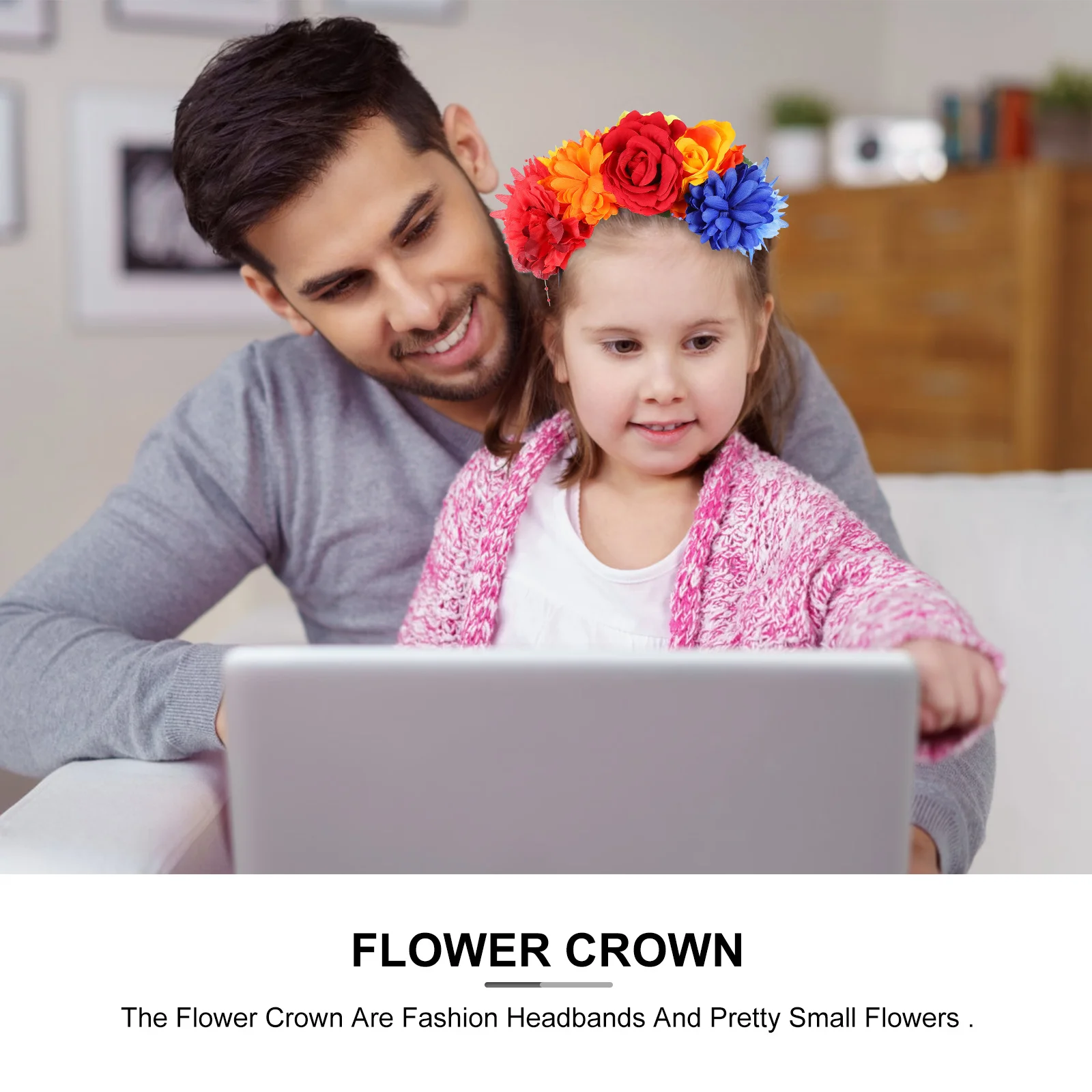 

Flower Crown Deep Red Fabric Rose Black Metal Waterproof Hair Wreath For Women Festival Wedding Party Floral Headband