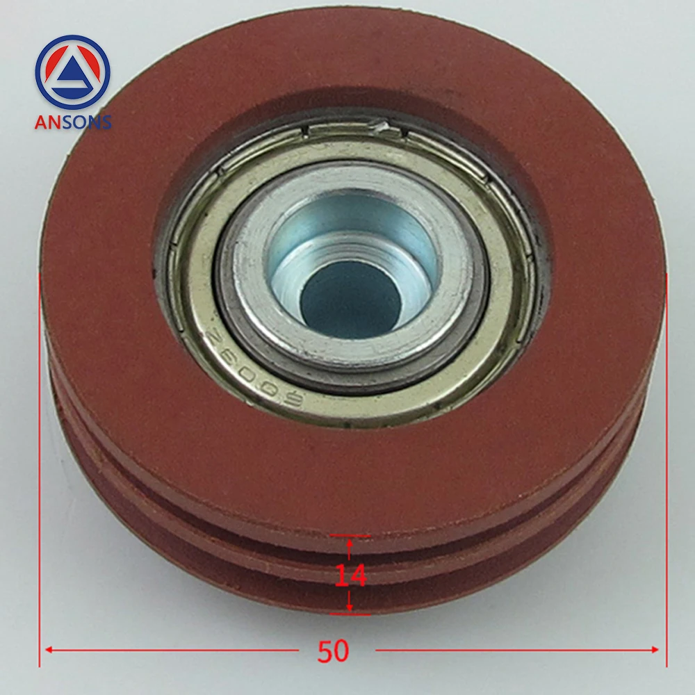 

52*16*6003 mm AMD KONE Elevator Door Hanger Roller Door Rope Pulley Double Groove Synchronization Ansons Elevator Spare Parts