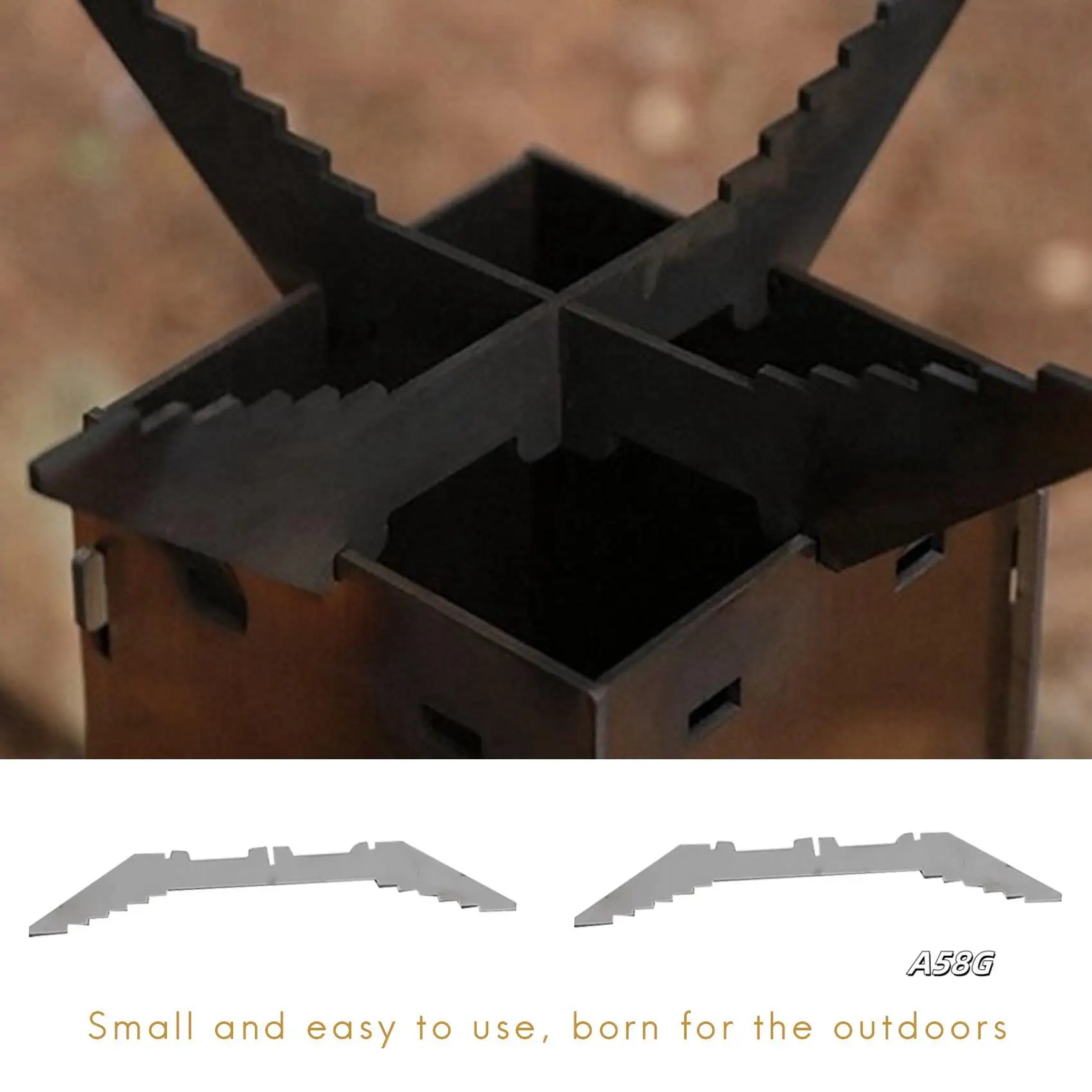 

Lightweight Foldable Wood Burning Rocket Stove Backpacking For Outdoor Picnic BBQ Camp Hiking