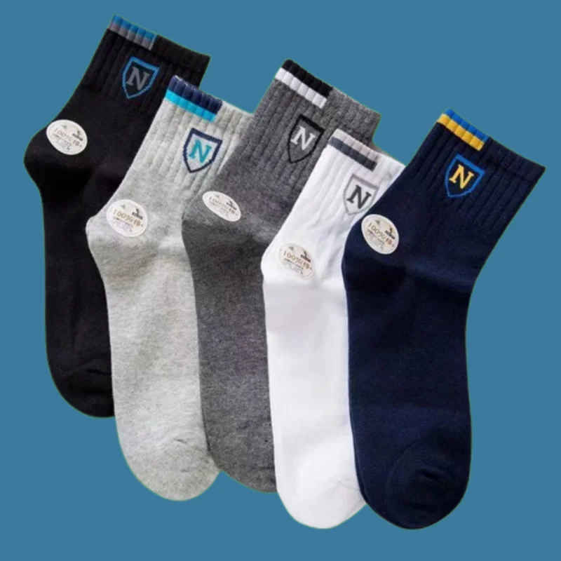 Chaussettes mi-tube respirantes classiques pour hommes, affaires, simples, décontractées, sport, été, 10/20 paires