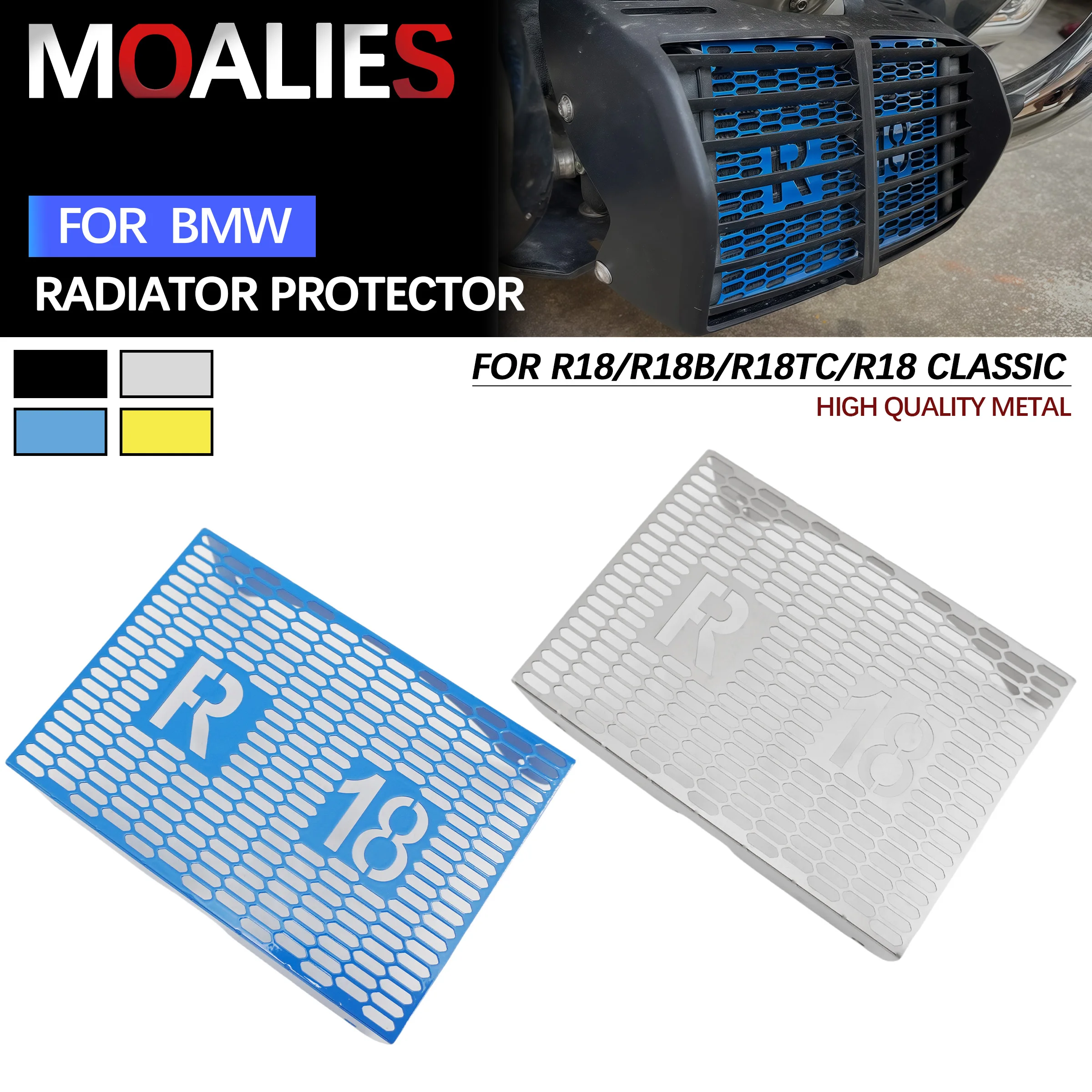 

For BMW R18 Classic R18B R18 B/Roctane/Transcontinental Grand America Oil Cooler Protection Grill Guard Cover Radiator Protector