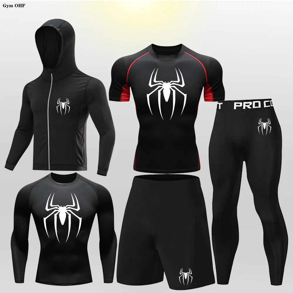 Mężczyzna superbohater strój kompresyjny dzieci Rashguard Jiu Jitsu komplet jersey boksu Fitness BJJ trening gimnastyczny kombinezon sportowy 2099