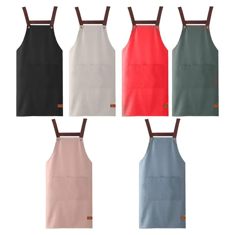 Chef Apron With Pockets Dust-proof Salon Aprons For Hair Stylist Adjustable Mens Pocket Apron For Home Restaurant Bar Store Cafe