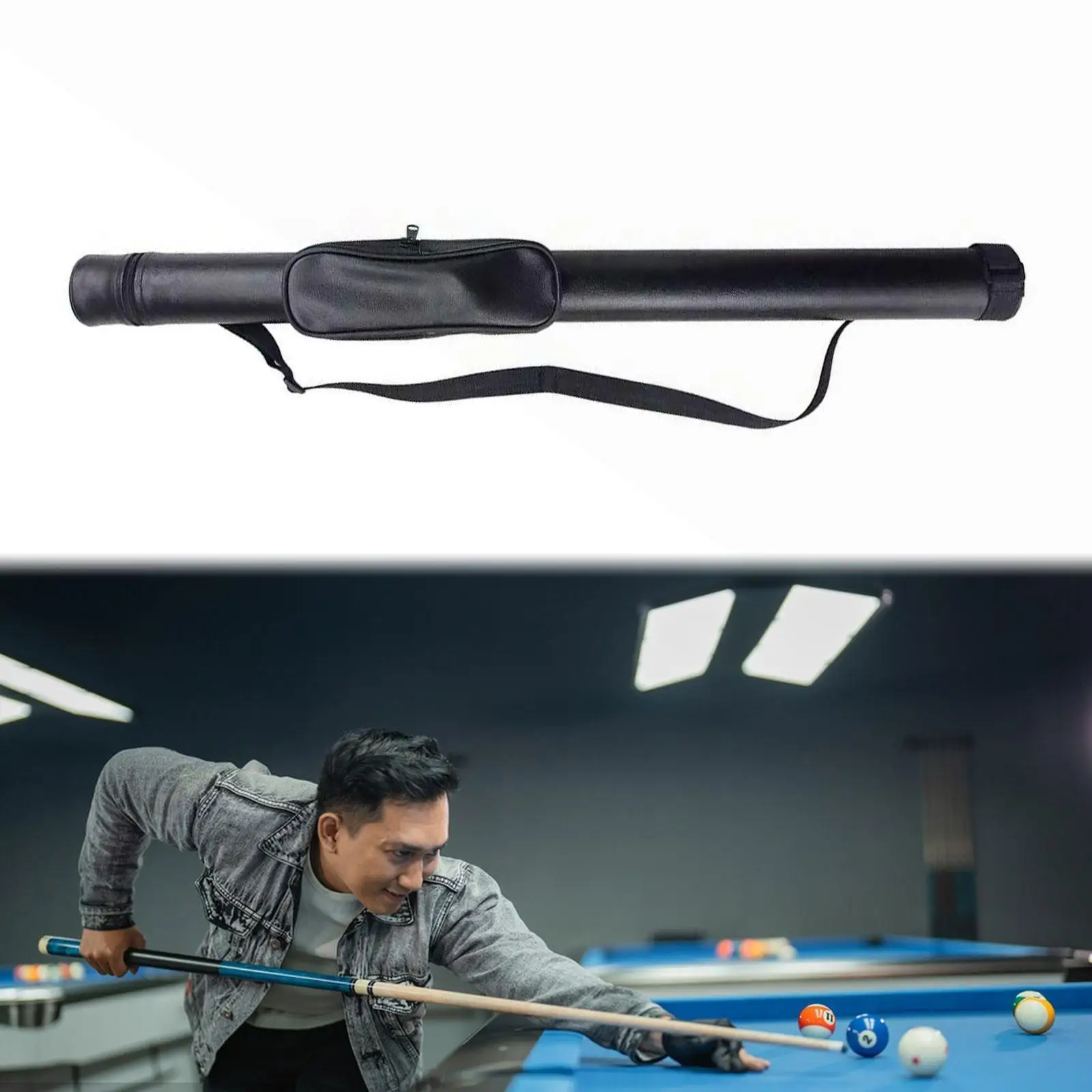 

Pool Cue Case,Billiard Sticks Carrying Case,Portable Organizer,Adjustable Strap