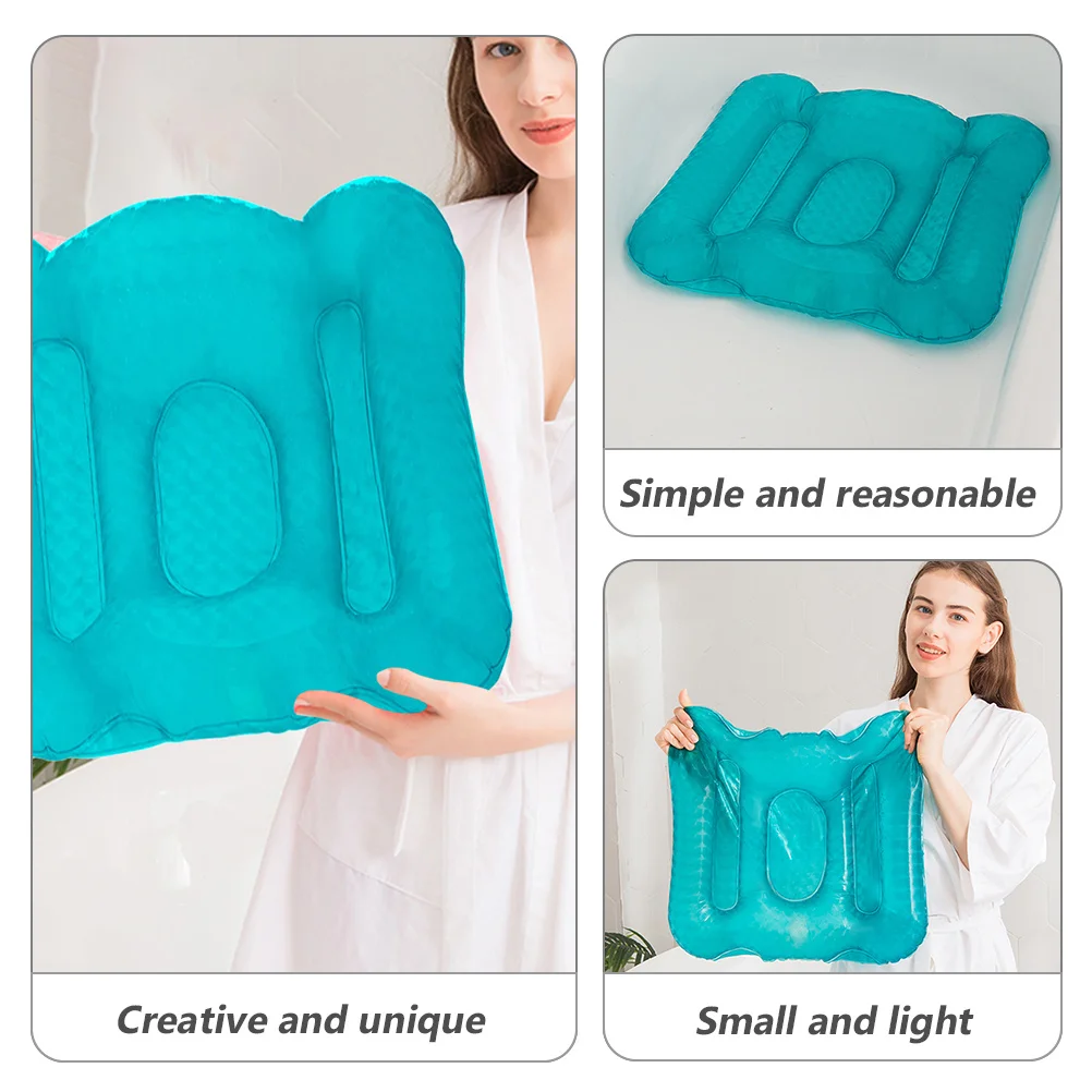 

Ergonomic Bathtub Cushion Inflatable Water Injection Seat Cushion with Suction Cup Foldable for Home Hotel Bath Comfort