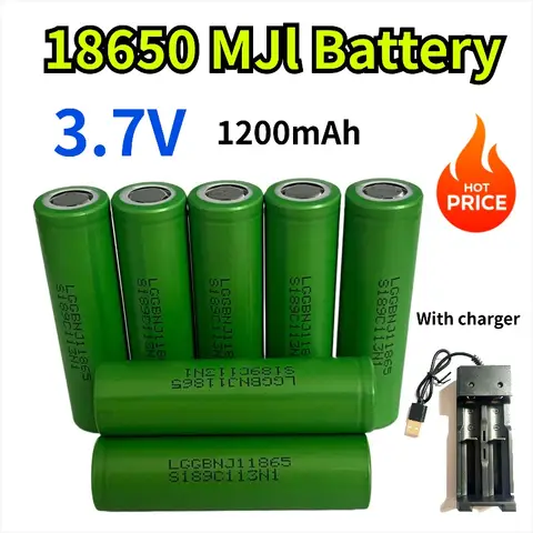 Capacità della batteria ricaricabile 18650 Batteria ricaricabile agli ioni di litio da 3,7 V 1200 mAh adatta per batteria torcia + caricabatterie