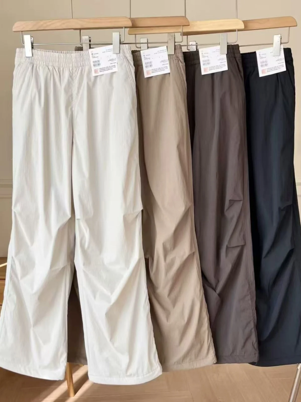 

Зимние повседневные брюки с высокой талией на подкладке, широкие брюки для спецодежды для пар, теплые молодежные брюки с эластичной резинкой на талии