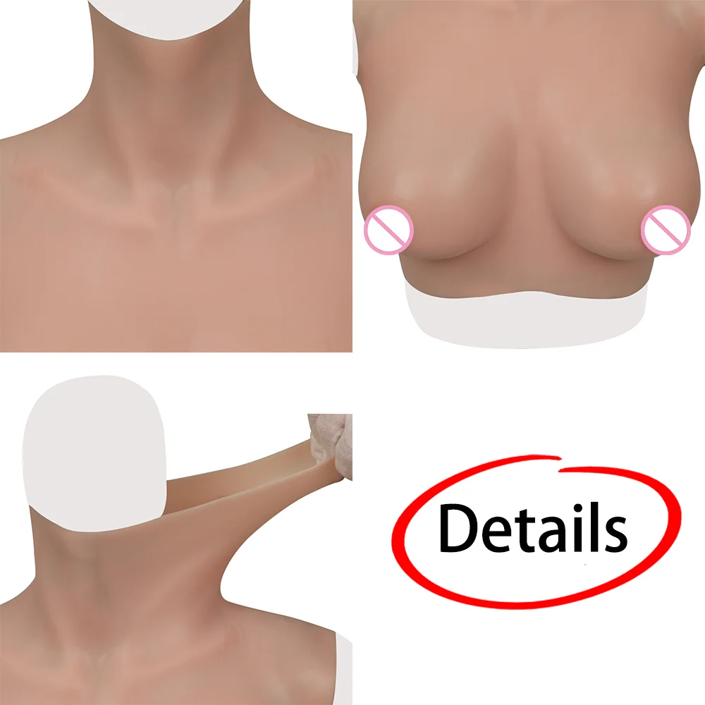 Tgirl Chest Expansion Fake Boobs Silicone Breast Forms False Tits Natural Sagging for Cosplay Transgender Drag Crossdresser