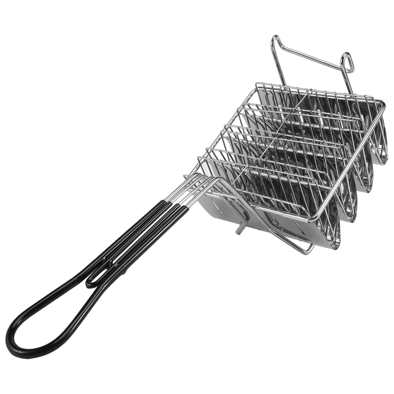 Taco Fryer Basket, Taco Shell Fryer, Holds 4 Shells Deep Fryer Taco Holders Basket With Grip Handle Taco Holder Stand