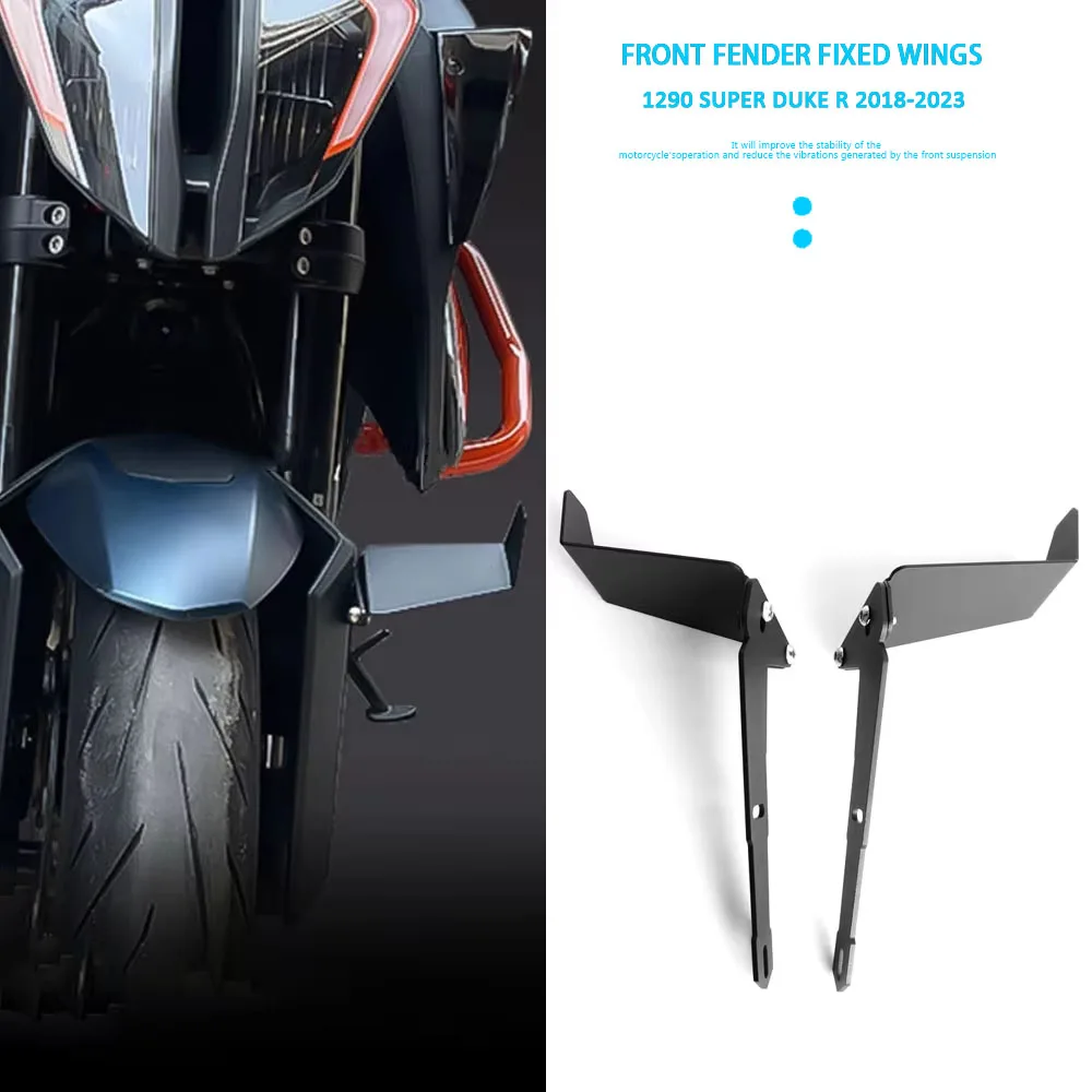 

For 1290 Super Duke R Motorcycle Accessories Front Fender Adjustable Aerodynamics Fixed Wing New Spoiler Black 2018-2023