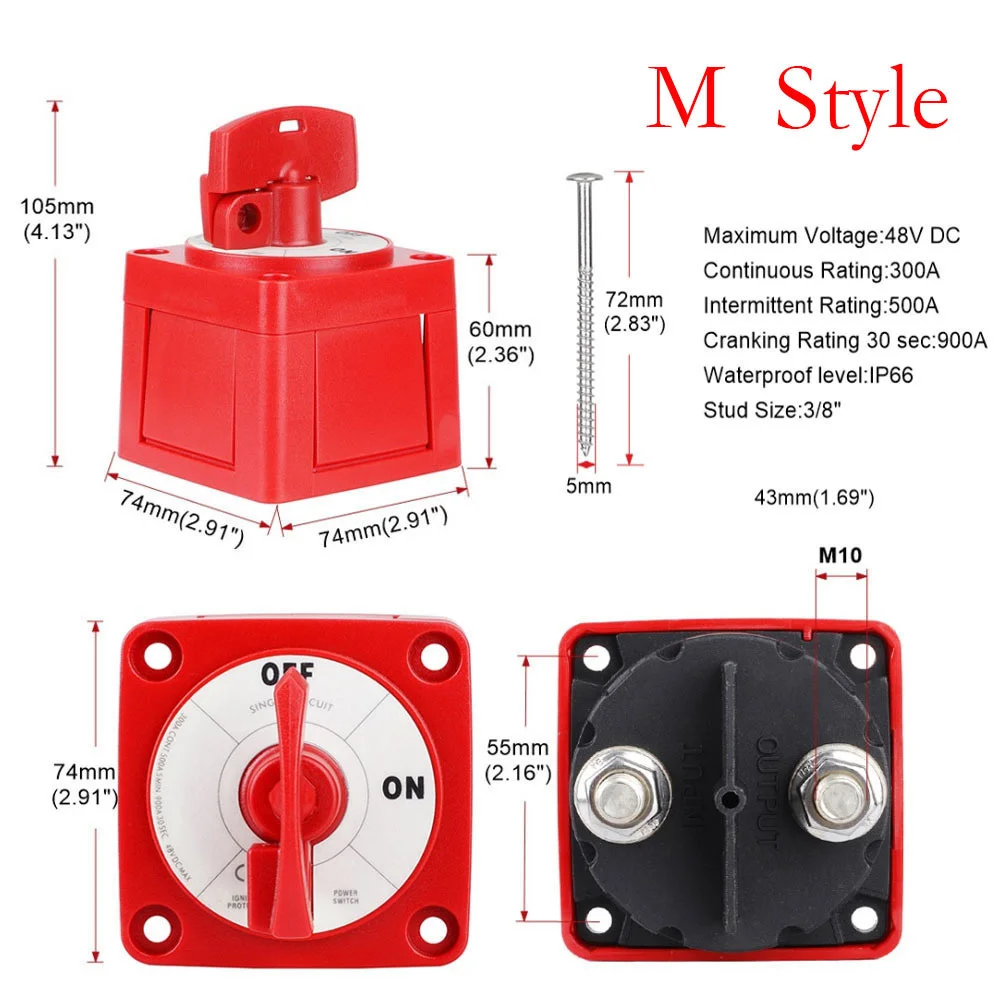 2 3 4 Positionen Massenschalter für 12V Batterie, 12V Batterietrenner, Kupplung, Drehschalter für Wohnmobil, LKW, Boot, 300tdi – Detail 13