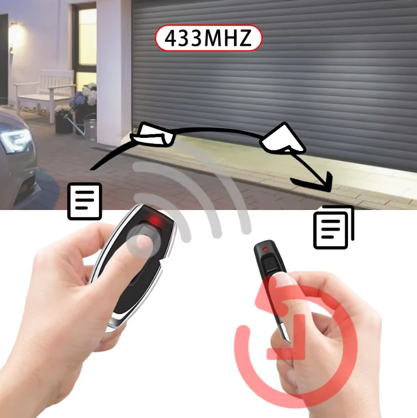 50-10 Buah Remote Control 433MHz Kunci Mobil Pembuka Gerbang Garasi Duplikator Remote Control Klon Kode Kloning Pemancar 4 Tombol