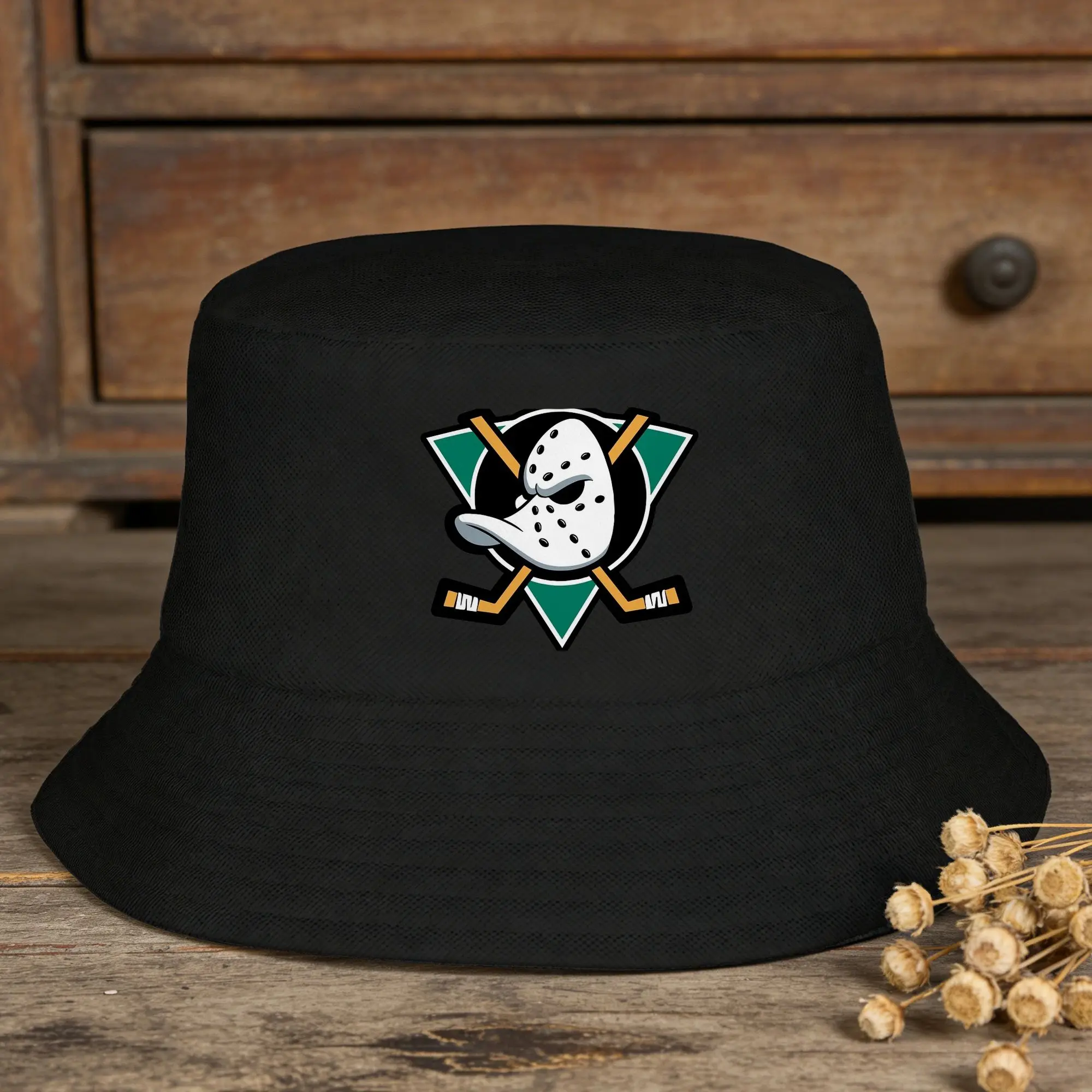 Men Women Mightys Ducks Bucket Hat  Portable Fisherman Hats Summer Classic Beach Travel Caps Harajuku Custom Visor Hat