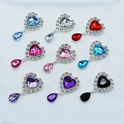 25X45MM metal peach heart flat brooch pendant red wine gift box party wedding romantic decoration DIY jewelry accessories