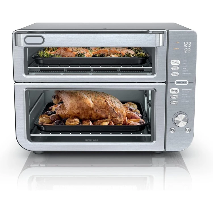 Double Stack XL Countertop Oven & Air Fryer, 12-in-1, Flexdoor, FlavorSeal, SMART FINISH with DualZone Technology