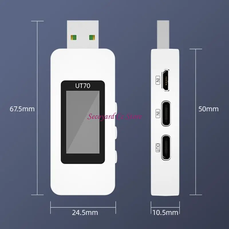 N3UC USB Tegangan Monitor Monitor Penguji Meter Daya dengan Resolusi 0,1MA Jenis C USB Antarmuka untuk Diagnostik Pengisian