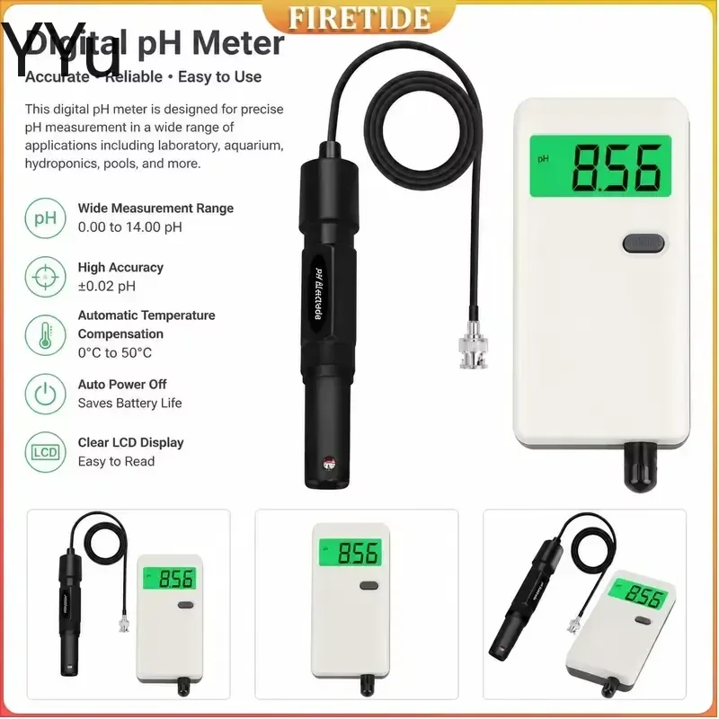 custom for Digital PH Meter High Precision Water Quality Tester Backlight Acidity Checker for Lab Drinking Water Hydroponics
