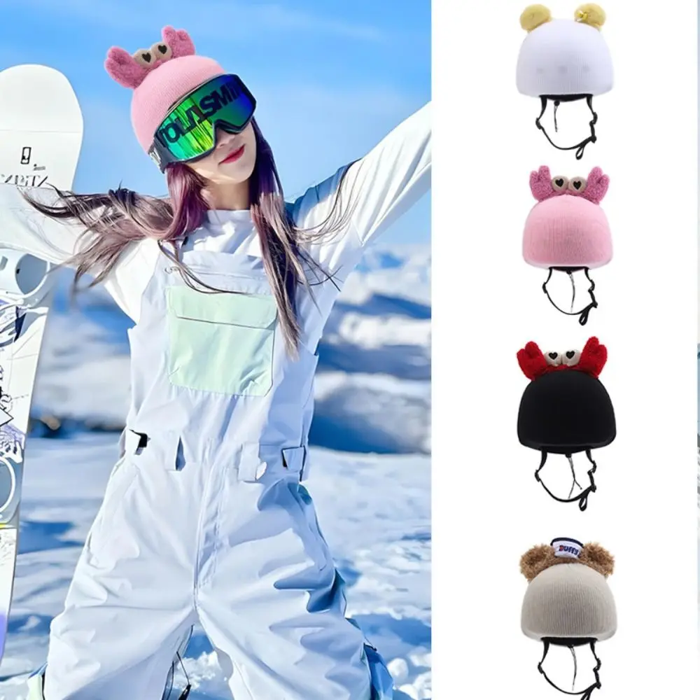 

Warm Ski Helmet Cover Windproof Decoration Fun Knitted Hat Helmet Accessory Decorative Winter Headgear Snowboarding and Skiing