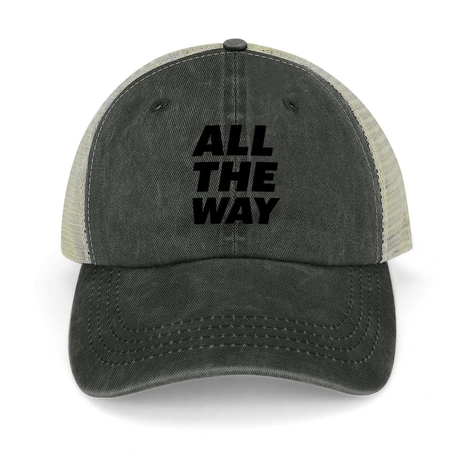 

All The Way - Bold Black and White Type Baseball Cap Luxury Man Hat Rave Cosplay Men Caps Women's