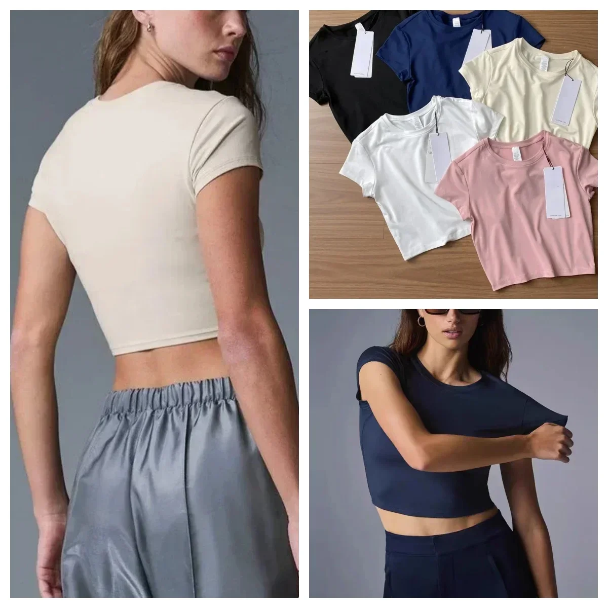 

AI Yoga New Summer Solid Color T-Shirt Urban Casual Cropped European Style Sleeveless Fashionable Casual Shorts Set For Women