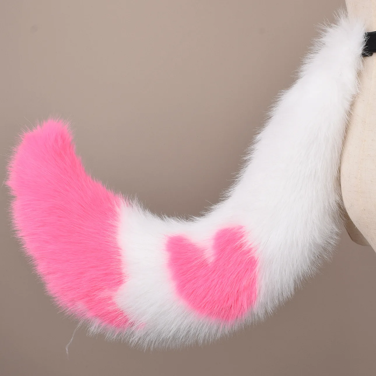 Cola de zorro y gato peluda grande de 70CM para Comic-Con Kawaii, diseño de corazón de estrella de Lolita, accesorios de fiesta para niños, accesorios de Cosplay de cola de Fursuit