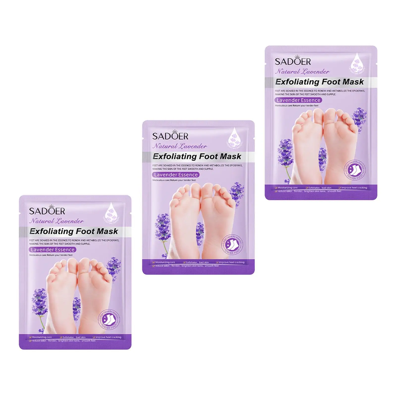 3Pcs Moisturizing Foot Mask Gift Refreshing for Cracked Heel Callus for Women Men Smooth Touch Exfoliating Mask Foot Care