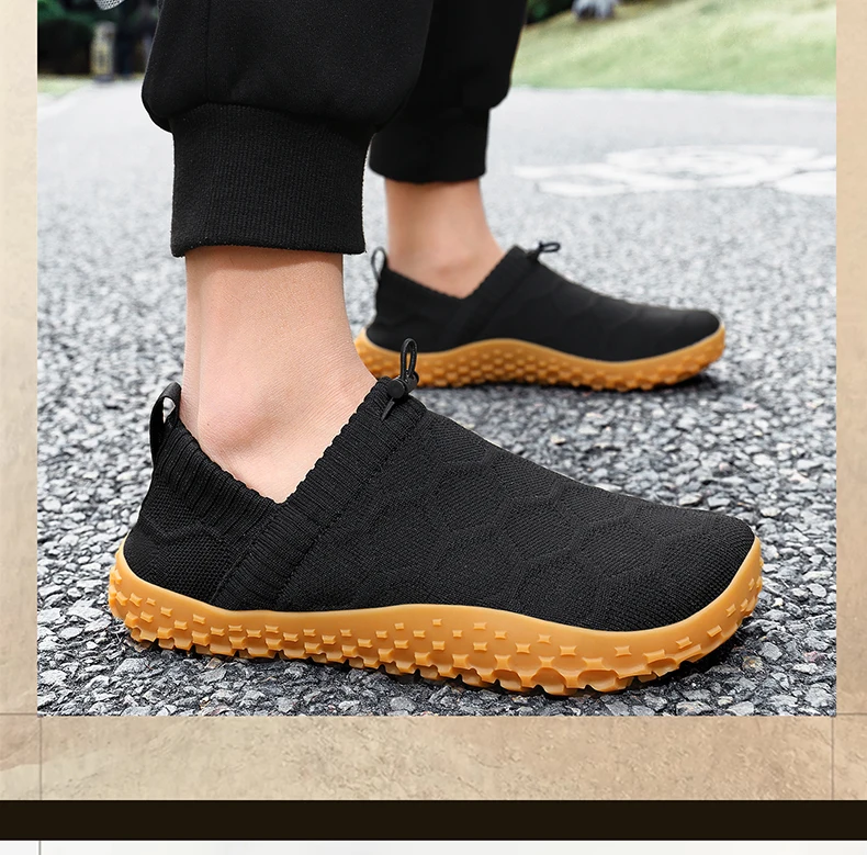 Neue Herren-Barfußschuhe mit breiter Passform, rutschfeste, atmungsaktive Wanderschuhe für Herren, verschleißfeste, leichte Laufschuhe, Größe 36–48 – Detail 9
