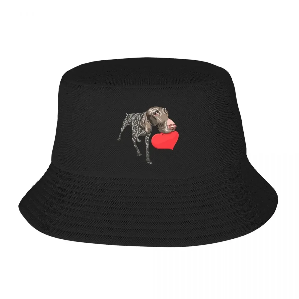 German Shorthaired Pointer valentine day Bucket Hat hiking hat Hat Designer Women Hats Men's