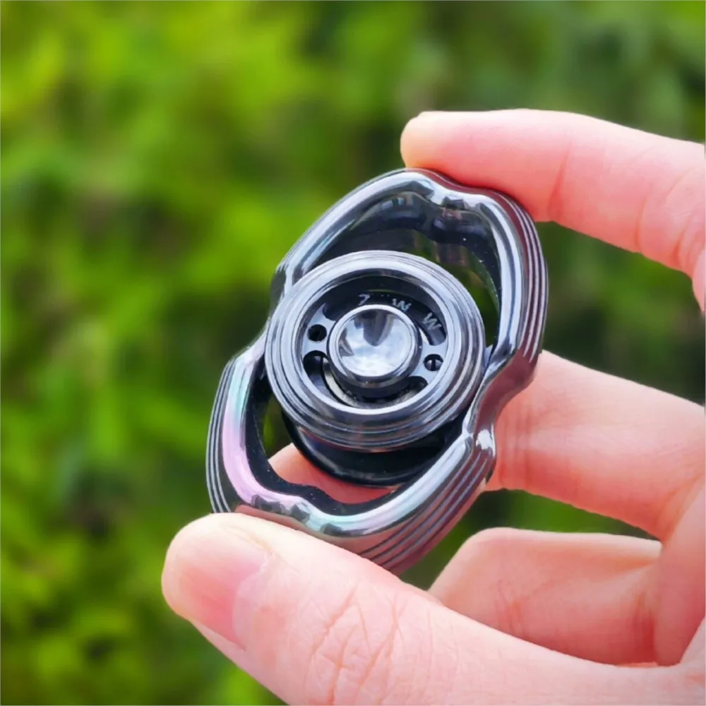 LQ EDC Obsidian Stone Two-Bladed Fidget Spinner Fidget Toys For Adults Stress Relief Toy Anxiety Relief Gadgets Gyro