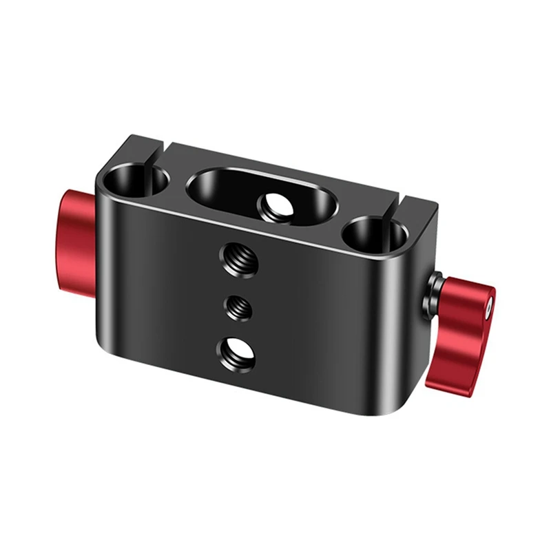 

ABGZ-Aluminum Alloy Dual 15Mm Pole Mount Bracket Clamp Bracket With 1/4 3/8 Hole For Tripod Mount Base Plate