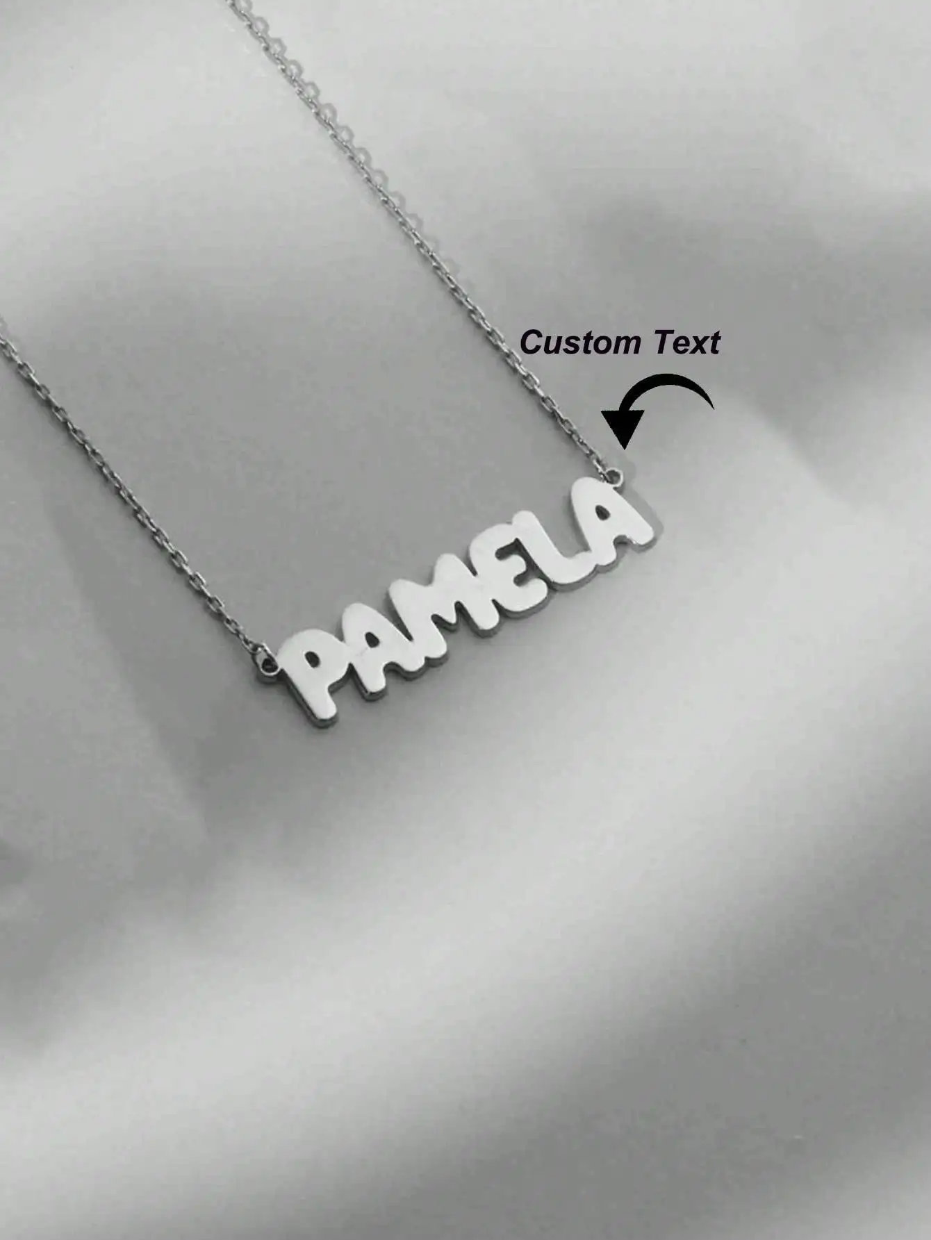 Personal isierte niedliche Buchstaben Name Halskette für Frauen Männer Gold Farbe Edelstahl Kette maßge schneiderte Geburtstag Schmuck Geschenk – Detail 7