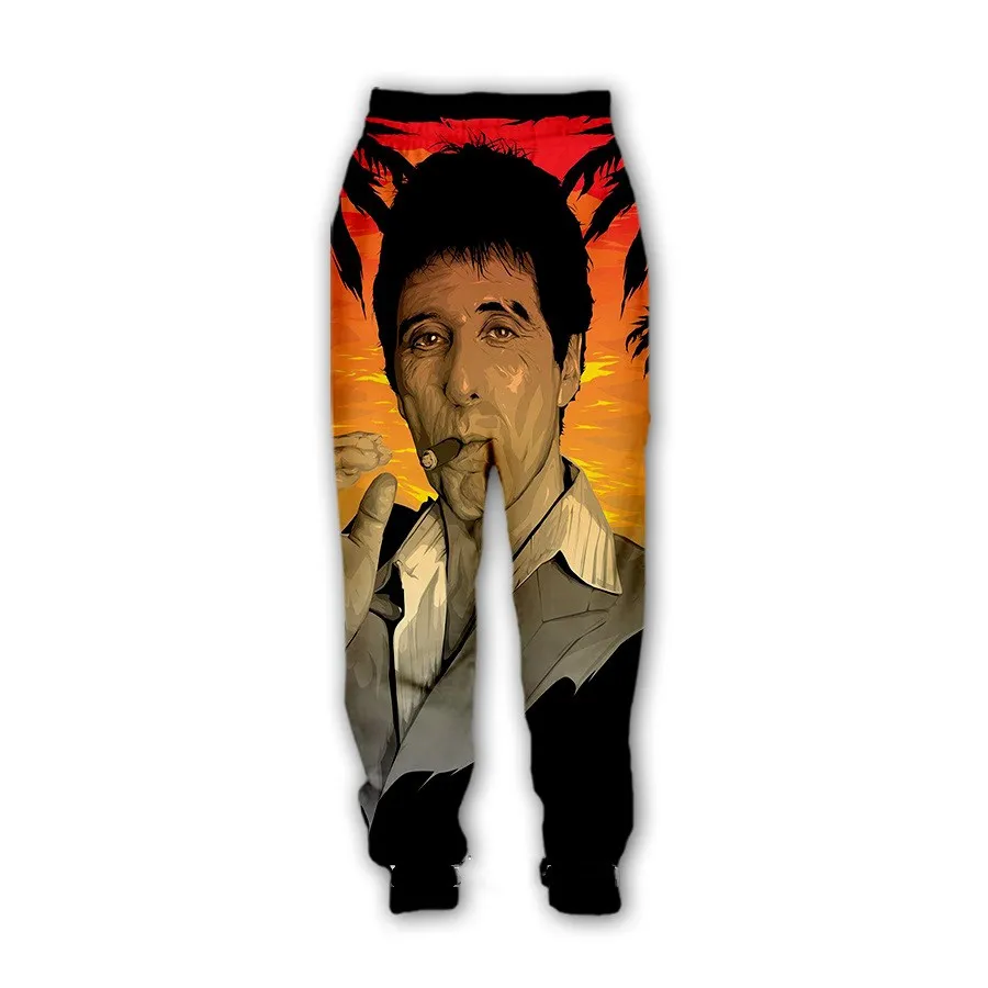 Unisex Scarface Arte 3D Impressão Hip Hop Calças, Roupas casuais, Calças, Jogger, Homens e Mulheres, Moda, Novo, Quente, Plus Size S-7XL