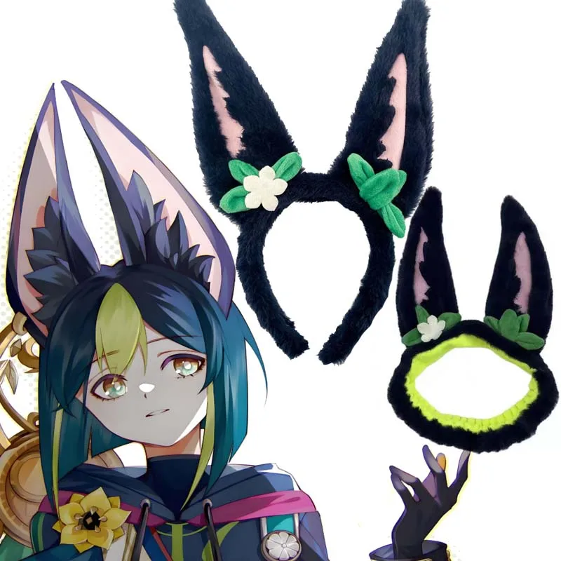 Genshin Impact Tighnari Hair Hoops Anime Accessories Girl Lolita Lovely Wash face Headband Cosplay Hairbands Headdress Gifts