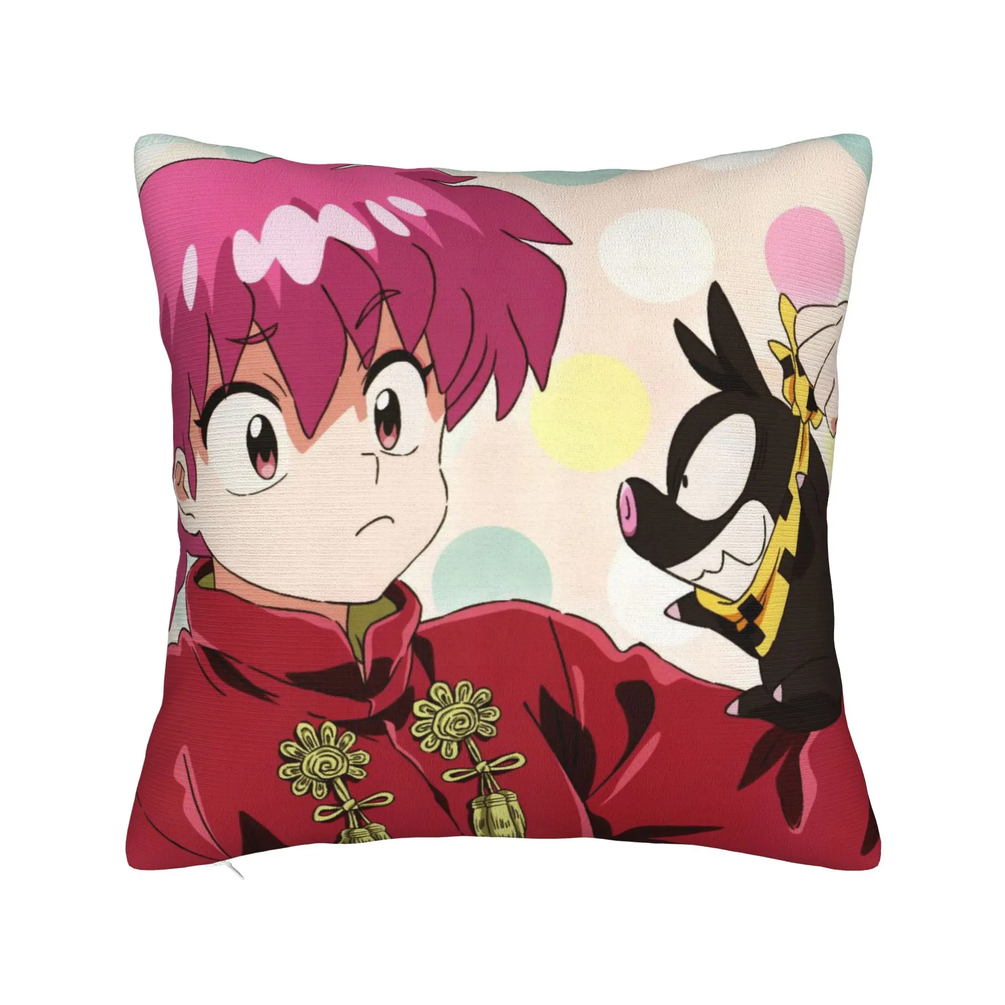 Anime Ranma And P-chan Pillowcase Double-sided Printing Cushion Cover Decorations  Pillow Case Cover Chair Square