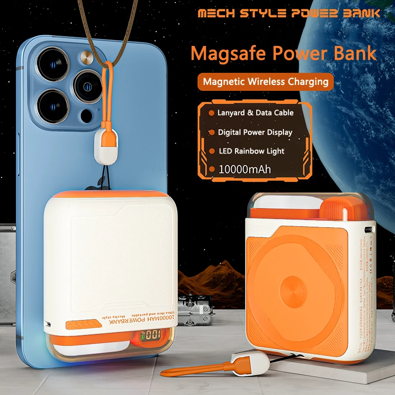 10000mAh Magsafe Power Bank Magnetic Wireless USB C PD Fast Charging For iPhone 15 16 Xiaomi Samsung Portable Induction Charger