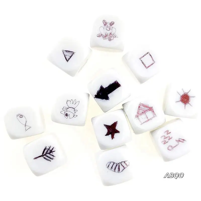 

100 упаковок, 16 мм, набор пустых белых кубиков, акриловые закругленные кубики D6, кубики для игр, вечеринок, развлечений, наклеек «сделай сам» и обучения математике