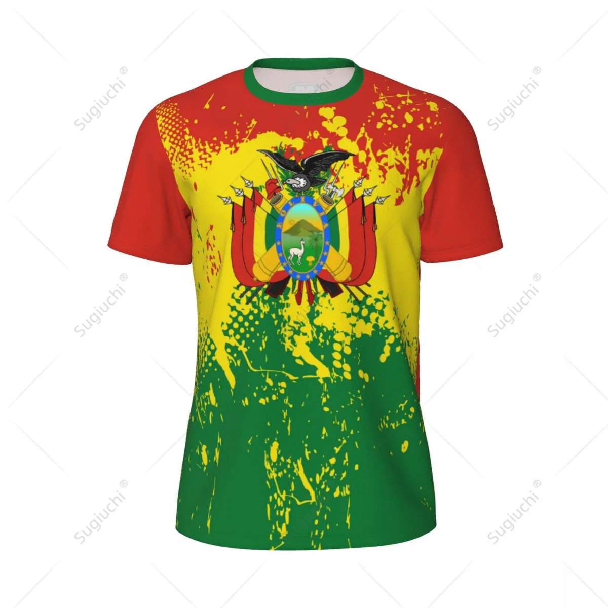 Exclusive design Bolivia Flag Grain 3D Printed Men For Running Bike Soccer Tennis Fitness Sports tshirt Mesh Fans Short T-shirt