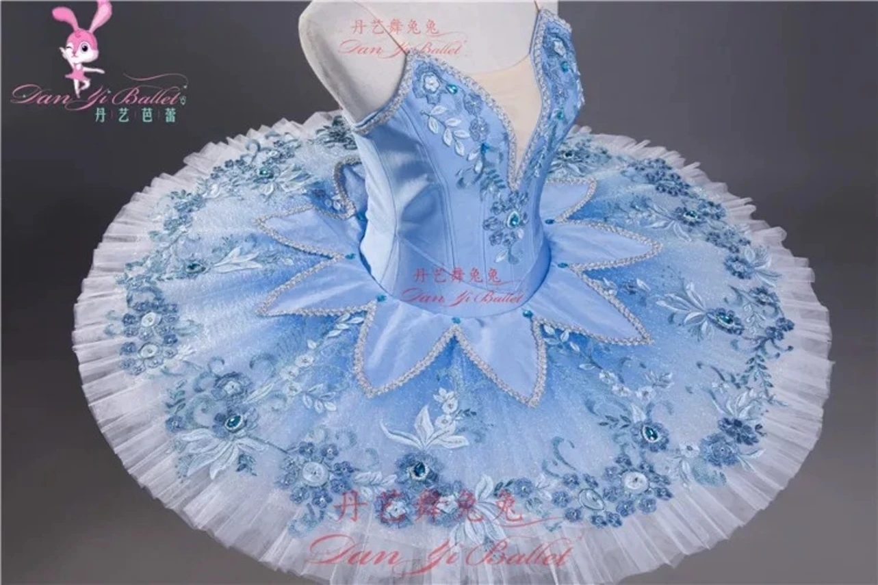 Danyi-Robe de ballet bleue pour enfants et adultes, robe de compétition, robe de performance, jupe de plaque pour femme, tutu inhibiteur, custo