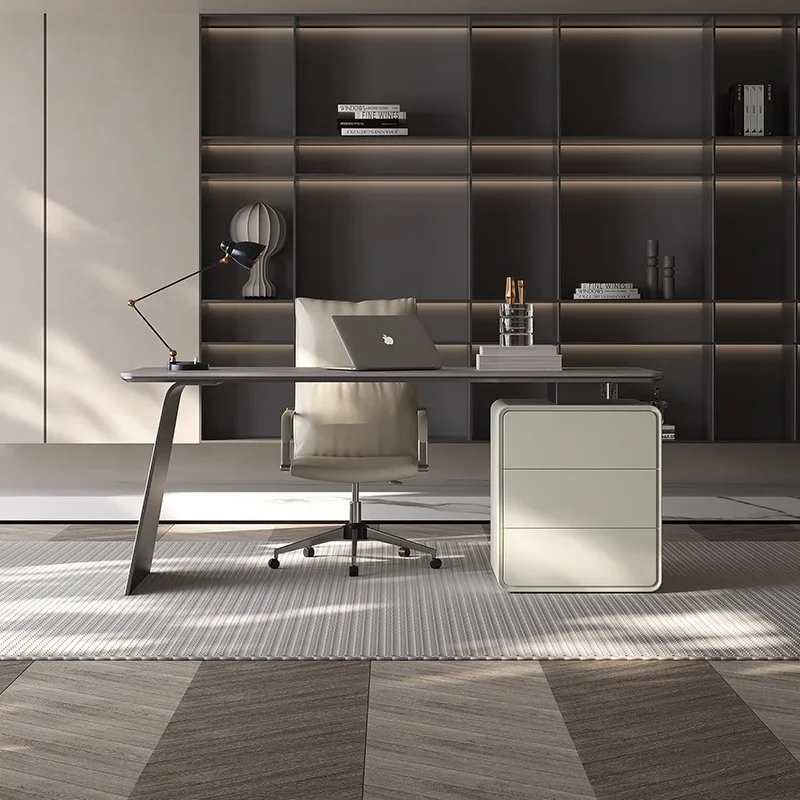 Light luxury slate desk, Italian minimalist home computer desk, high-end writing desk