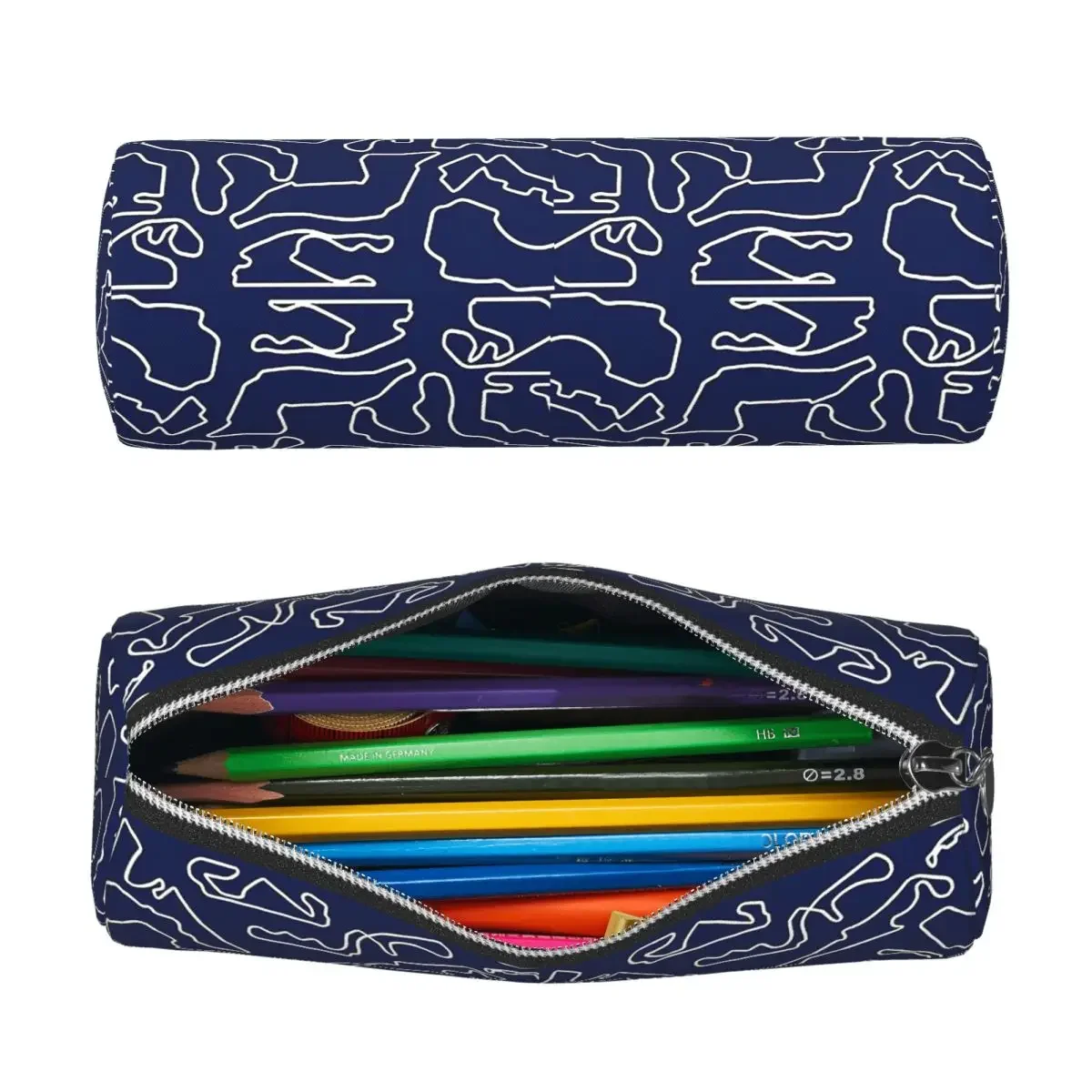 F1 Tracks 2023 Pencil Case for Studen School Cylinder Pen Box Pencil Bag Pen Holder
