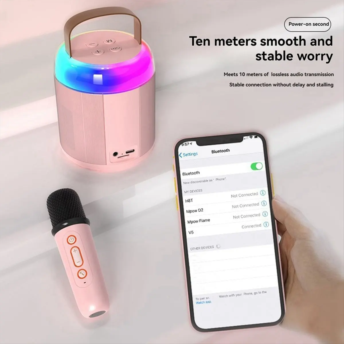 

Портативная караоке-система ABFN Y2 KTV с Bluetooth, беспроводными двумя микрофонами и высококачественным стереозвуком, черная