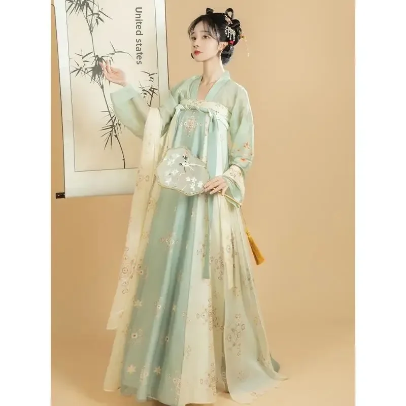 

2025 new Original One-Piece Full Set Spring Summer Chinese Style Hanfu Women's Tang Daily Wear Printing Dress