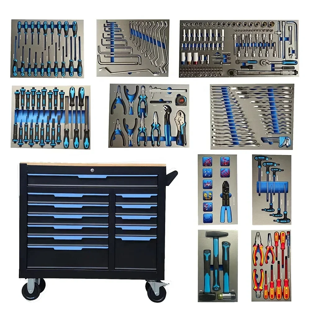 Tray Steels and Metal Workshop Rolling Mobile Detachable 12 Drawers Large Storage Cabinet Tool Set Chest Organizer