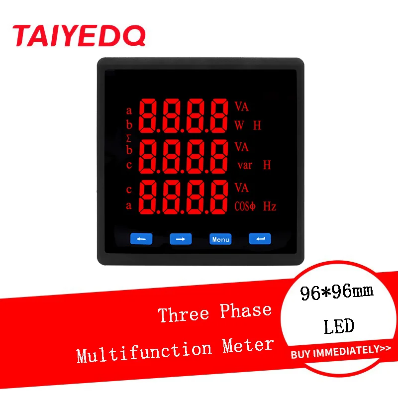 Three Phase LED Digital Energy Voltage Frequency RS485 Multi-functon Watt Hour Panel Meter