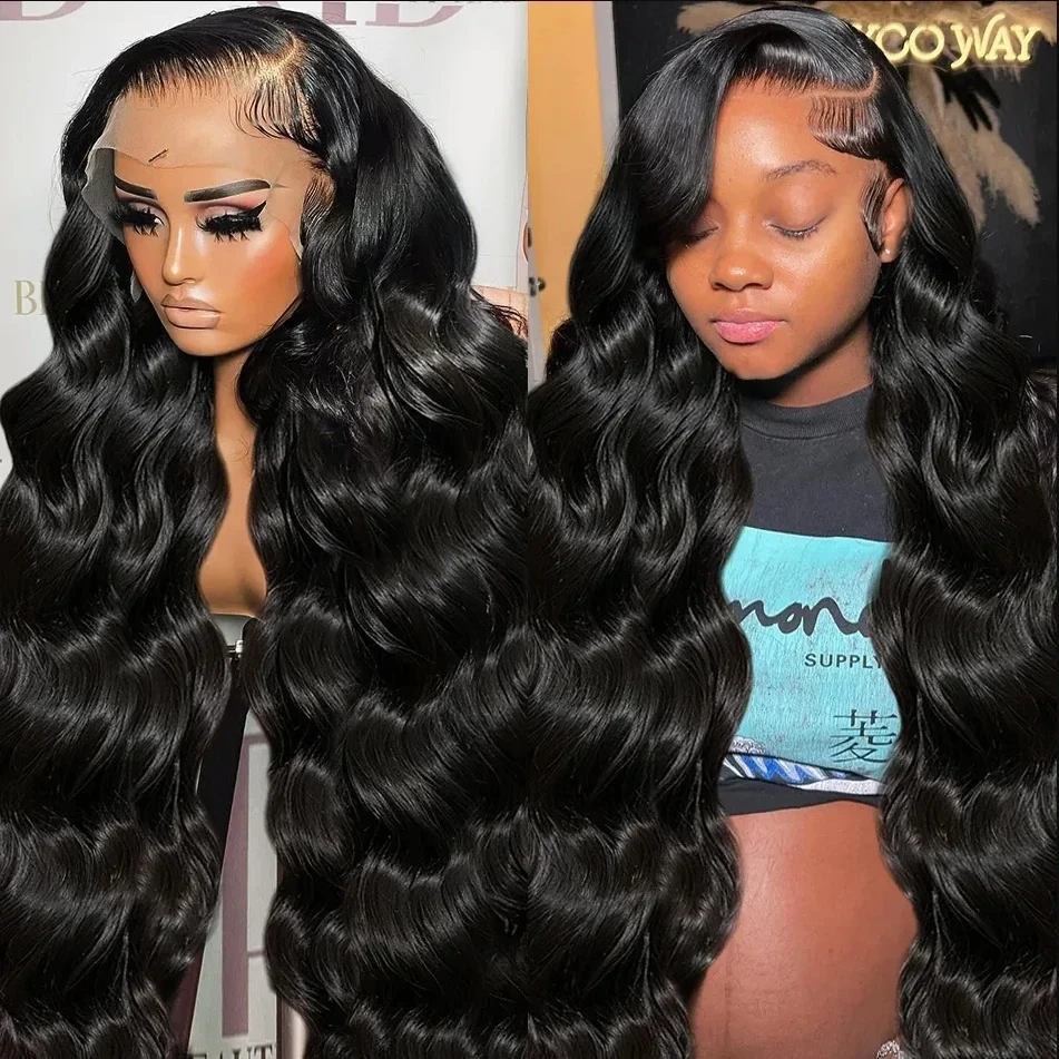 Luvin 13x6 HD Transparent Body Wave Lace Front Wig 30 Inch 360 Lace Frontal Brazilian Human Hair Closure Wig 250 Density